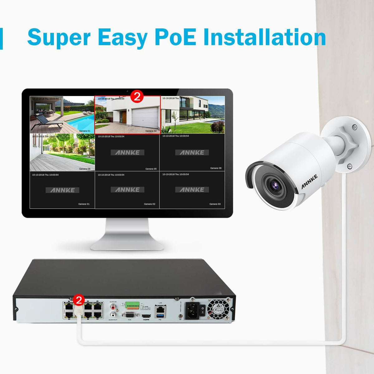 Annke 8 Channel Security Kit: 8MP NVR, 8 X 8MP(4K Ultra HD) Bullet Cameras