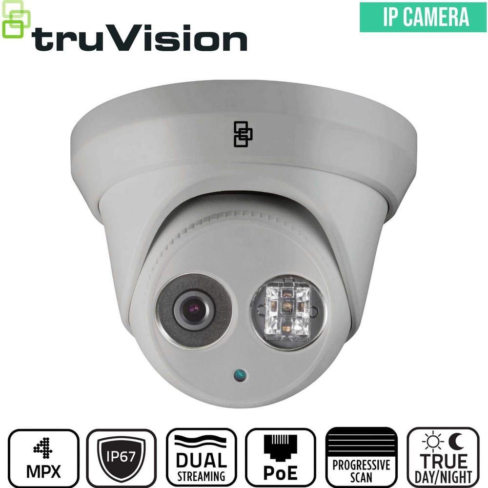 TruVision Security Camera: 4MP Turret with IR Night Vision, IP67