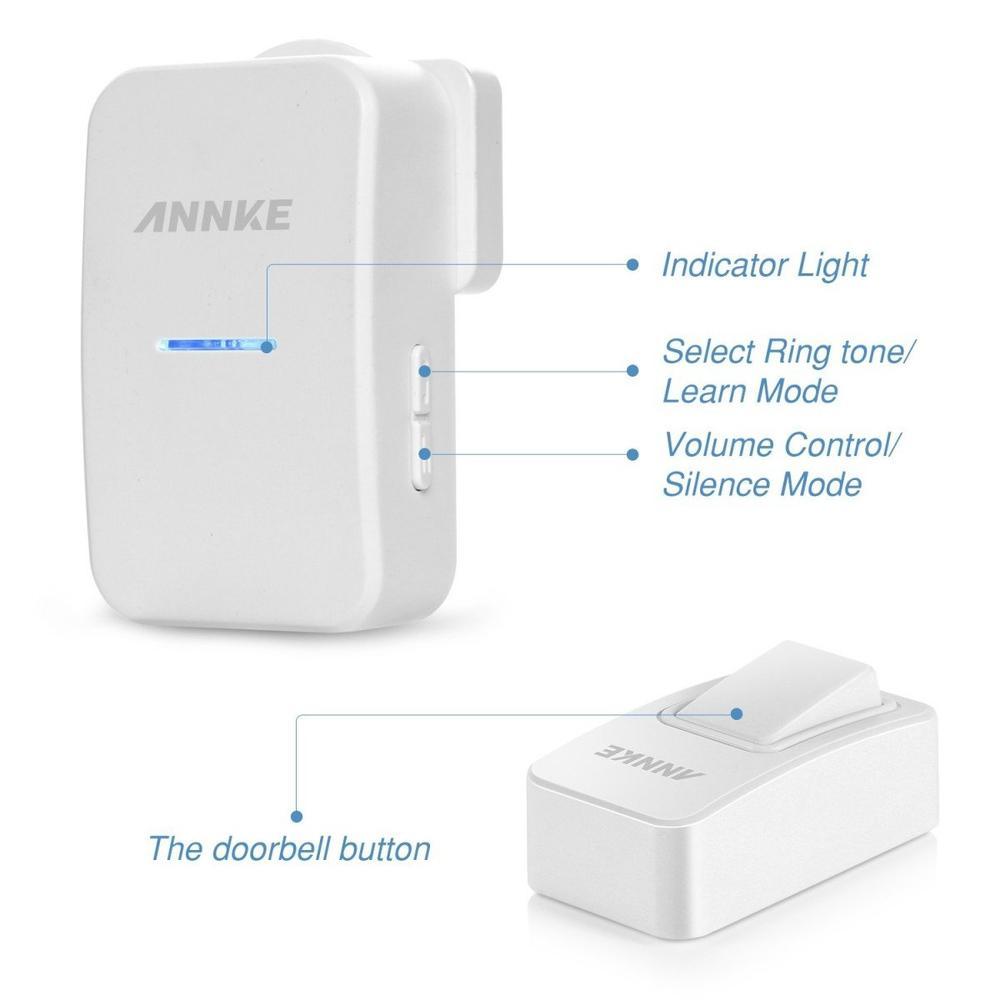 Annke Wireless Doorbell: Push Button Door Chime With LEDs