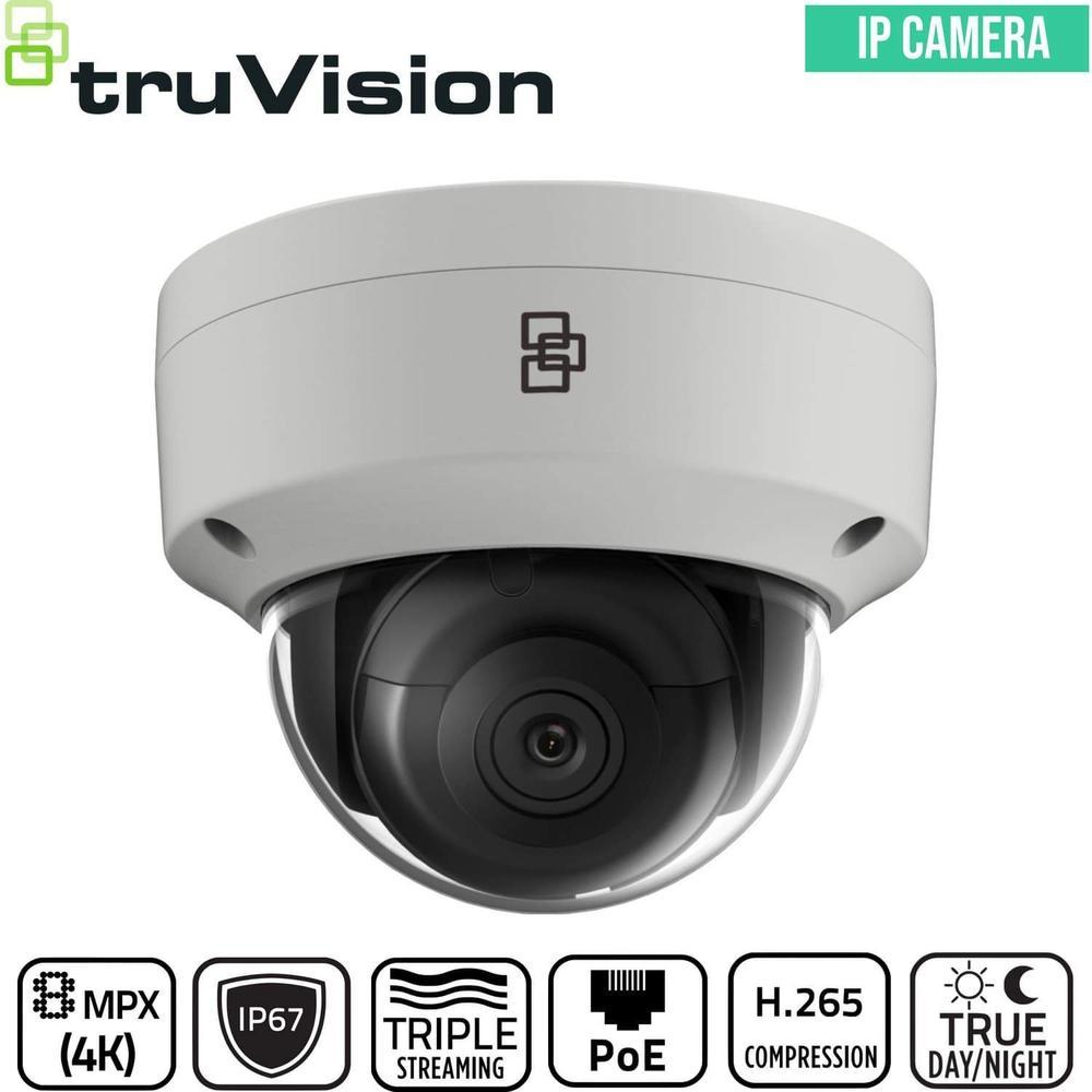 TruVision Security Camera: 8MP (4K) Ultra HD Dome with IK10 Protection