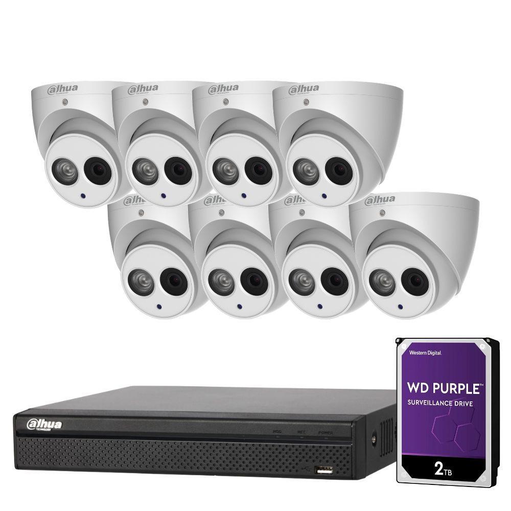 Dahua 8 Channel Security Kit:  8MP (4K Ultra HD) NVR, 8 X 6MP Turret Cameras, 2TB HDD