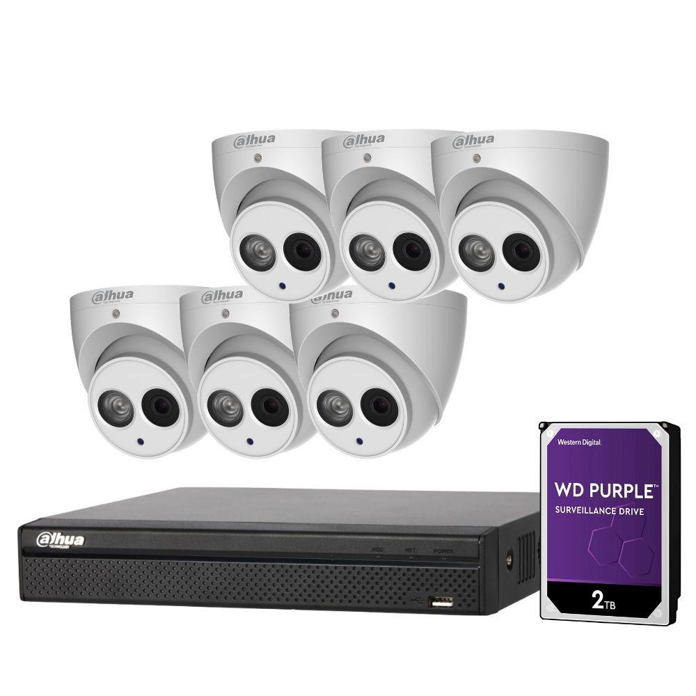 Dahua 8 Channel Security Kit: 8MP (4K Ultra HD) NVR, 6 X 6MP Turret Cameras, 2TB HDD