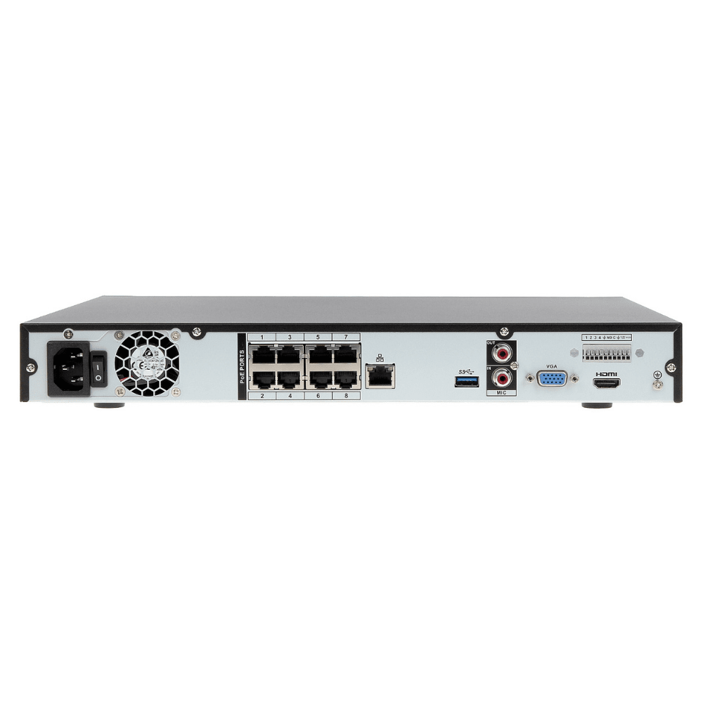 Dahua NVR4208-8P-4KS2 8 Channel Network Video Recorder: 8MP (4K) Lite Series