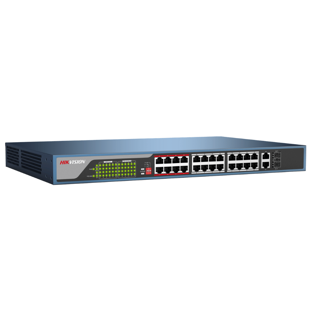 Hikvision Unmanaged Switch: 24 POE Ports, 100Mbps
