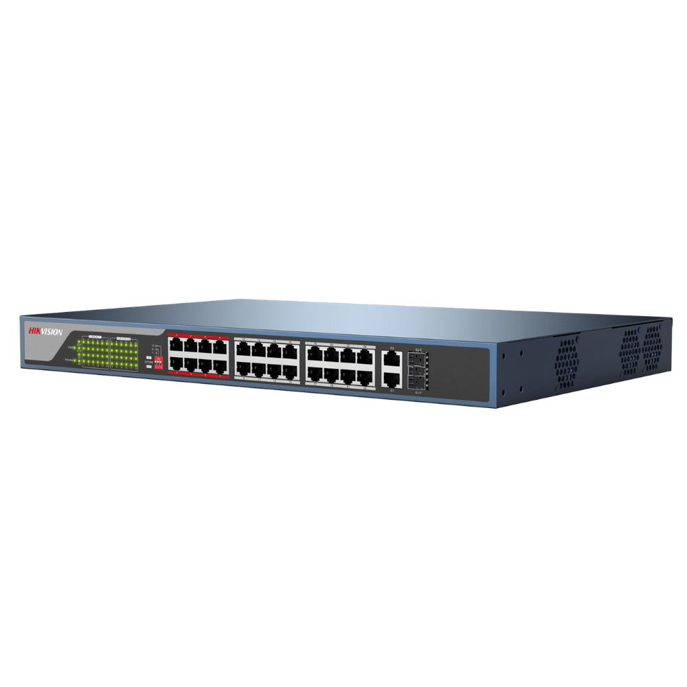 Hikvision Unmanaged Switch: 24 POE Ports, 100Mbps