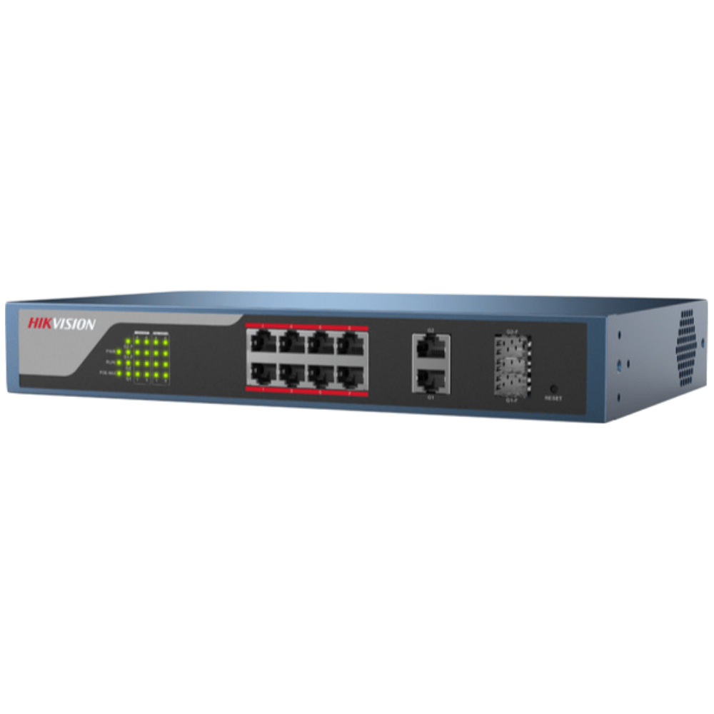 Hikvision Web-Managed PoE Switch: 8x100M, 2x1000M Combo Port