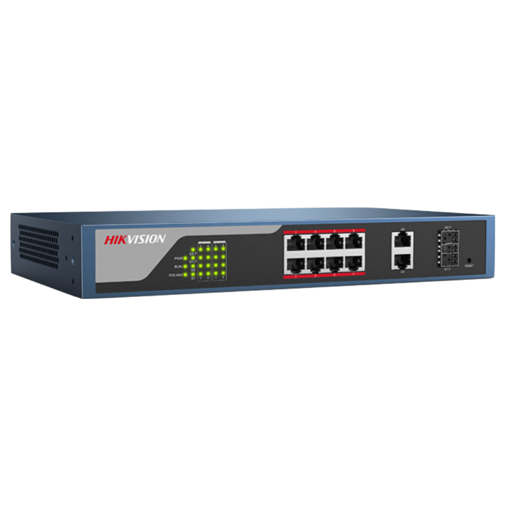 Hikvision Web-Managed PoE Switch: 8x100M, 2x1000M Combo Port