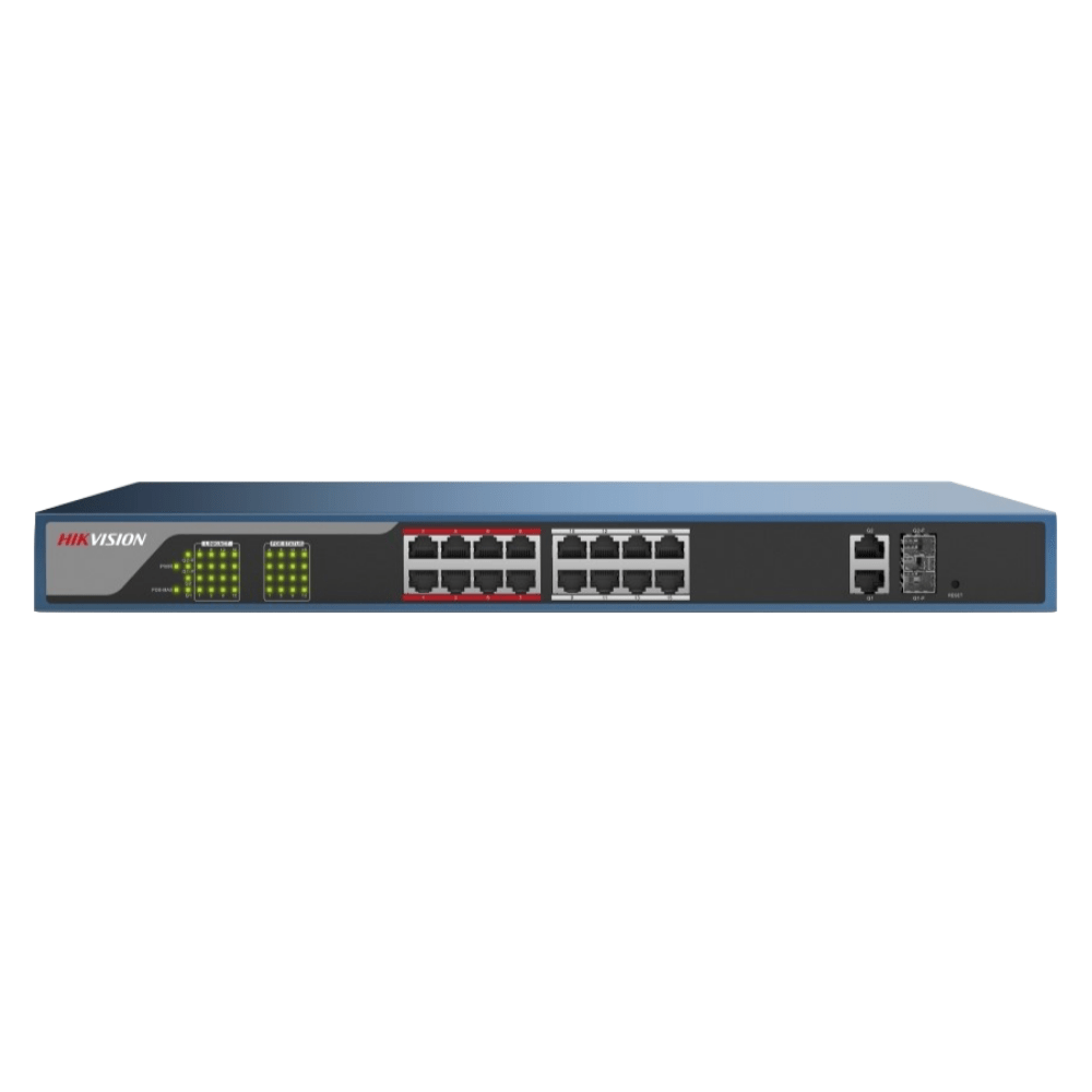 Hikvision Web-Managed PoE Switch: 16x100M, 2x1000M Combo Port