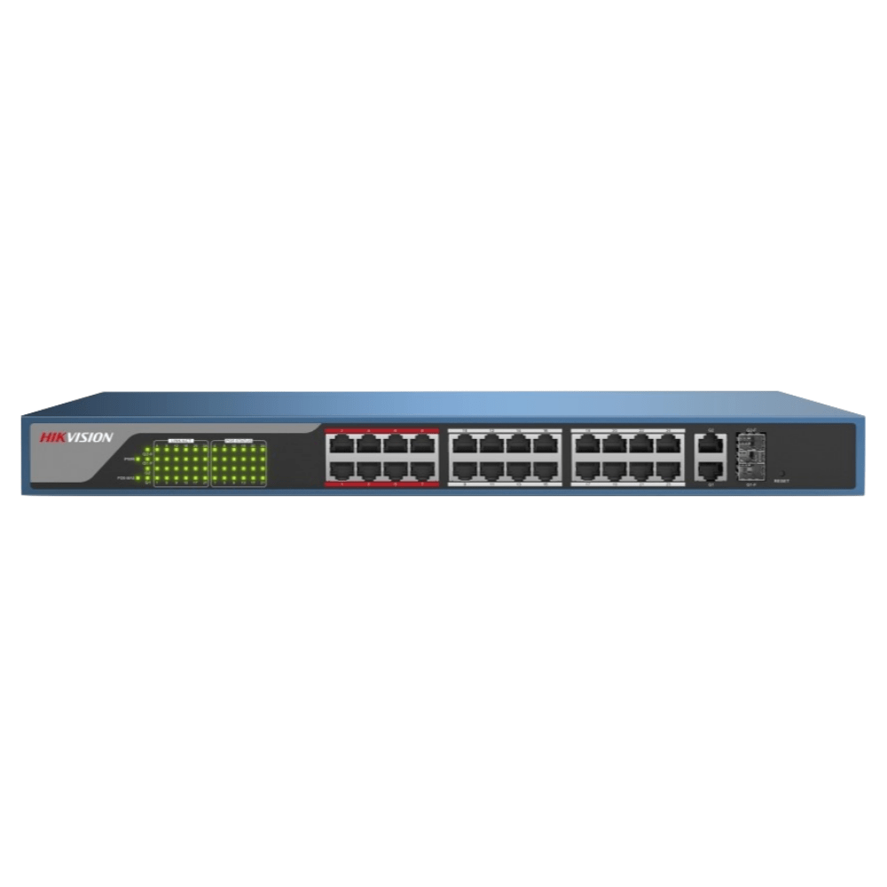 Hikvision Web-Managed PoE Switch: 24x100M, 2x1000M Combo Port