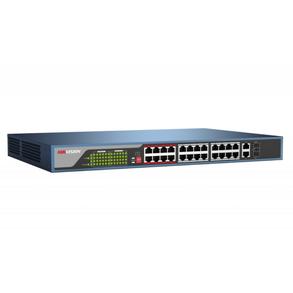 Hikvision Web-Managed PoE Switch: 24x100M, 2x1000M Combo Port