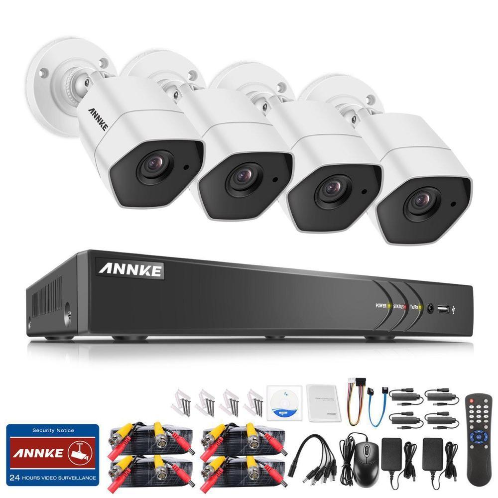 Annke 8 Channel Security System: 1080P HD 5-in-1 DVR, 4 x 3MP Bullet Cameras