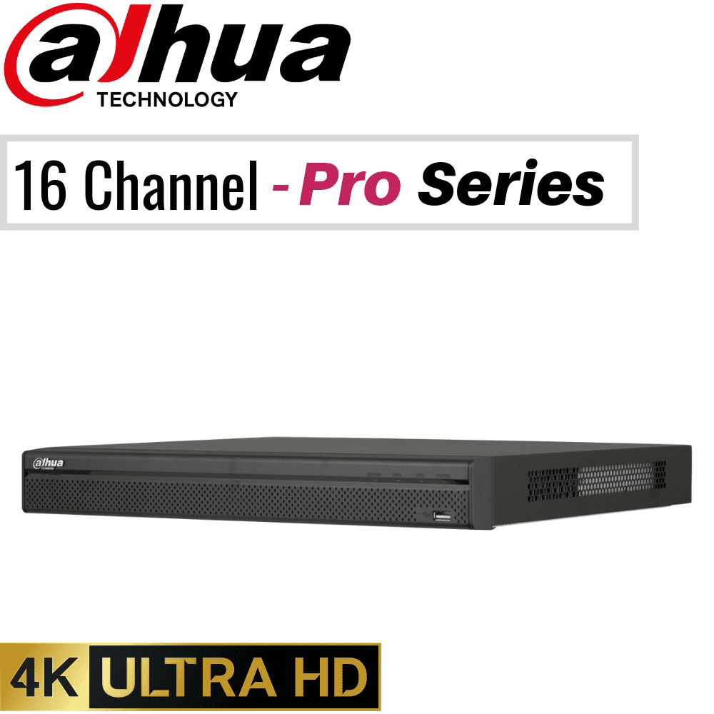 Dahua NVR5216-16P-4KS2E 16 Channel Network Video Recorder: 12MP (4K) Pro Series