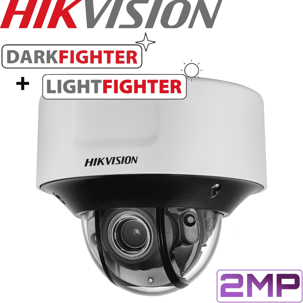 Hikvision DS-2CD5526G0-IZS Darkfighter Security Camera: 2MP Motorised VF Dome 2.8-12mm
