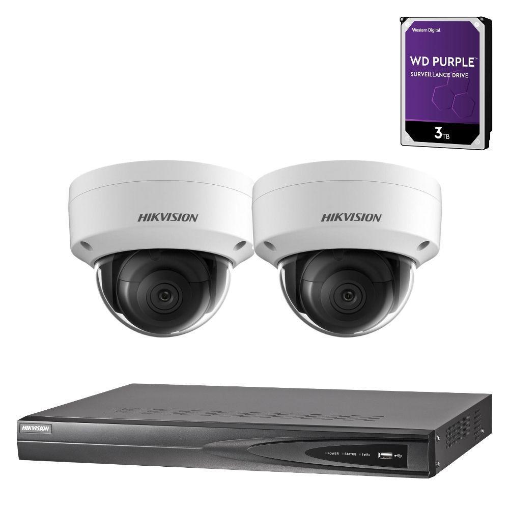 Hikvision 4 Channel Security Kit: 8MP(4K) NVR, 2 X 6MP Dome Cameras, 3TB HDD