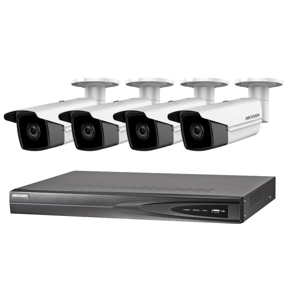 Hikvision 4 Channel Security Kit: 8MP (4K) NVR, 4 X 8MP Bullet, 3TB HDD