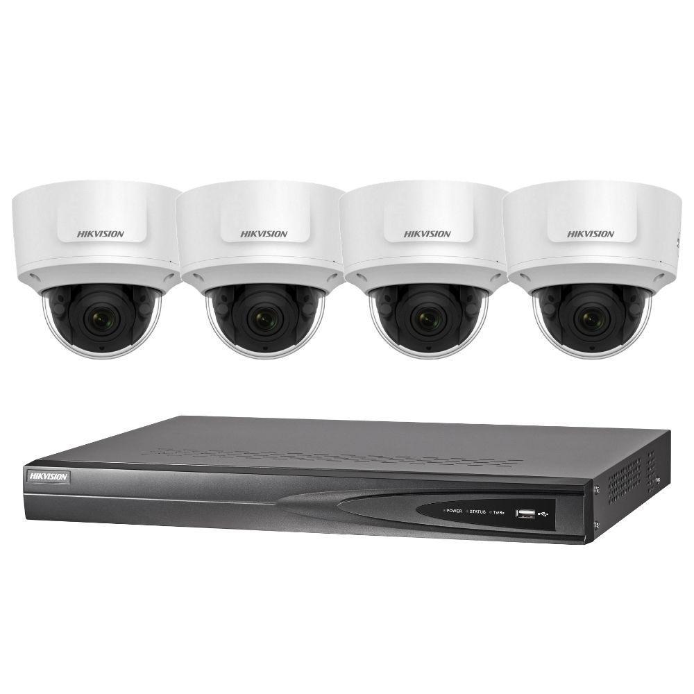 Hikvision 4 Channel Security Kit: 8MP (4K) NVR, 4 X 8MP VF Dome Cameras, 3TB HDD