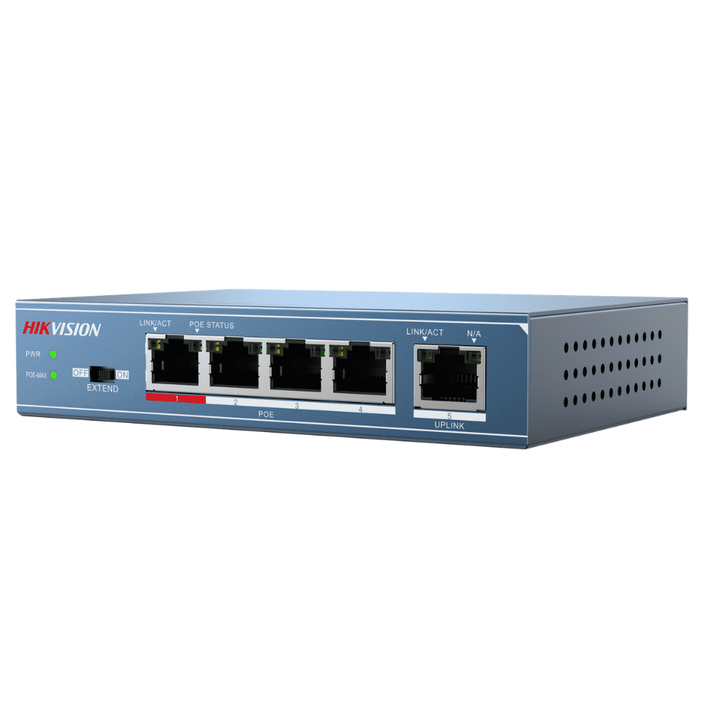 Hikvision Unmanaged Switch: 4 POE Ports, 100Mbps