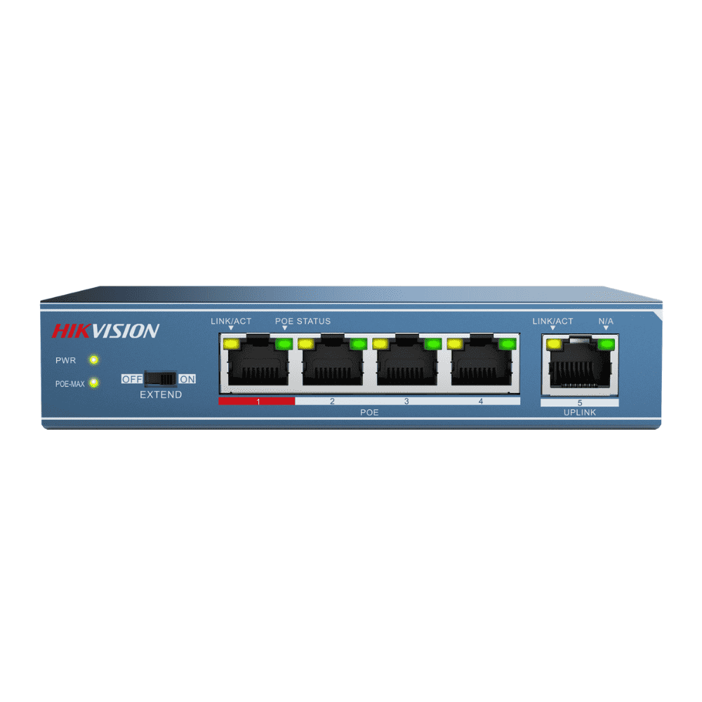 Hikvision Unmanaged Switch: 4 POE Ports, 100Mbps
