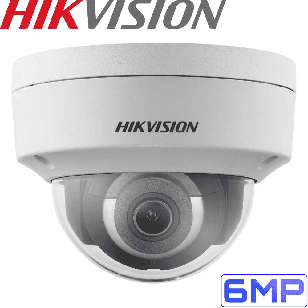 Hikvision DS-2CD2155FWD-I Security Camera: 6MP Fixed Lens Dome, IK10