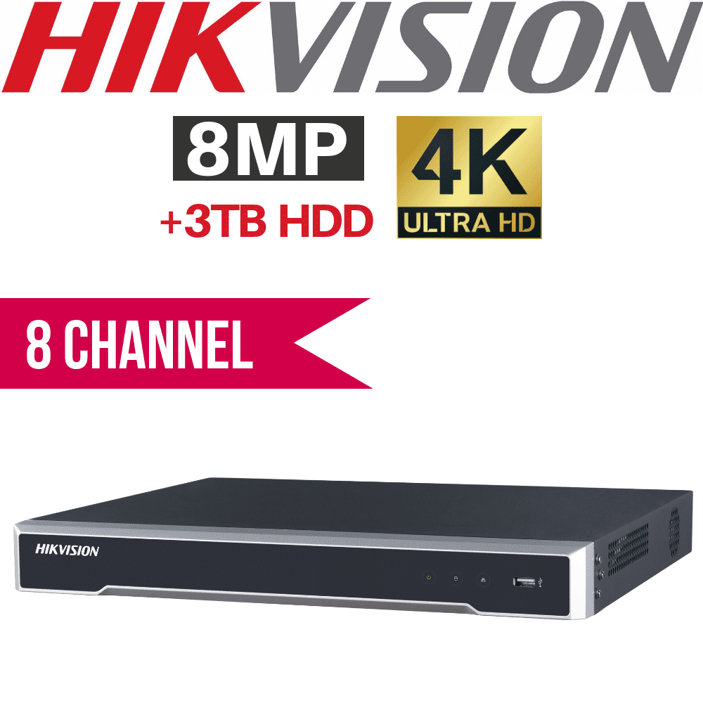 Hikvision 8 Channel Network Video Recorder: 8MP (4K) Ultra HD