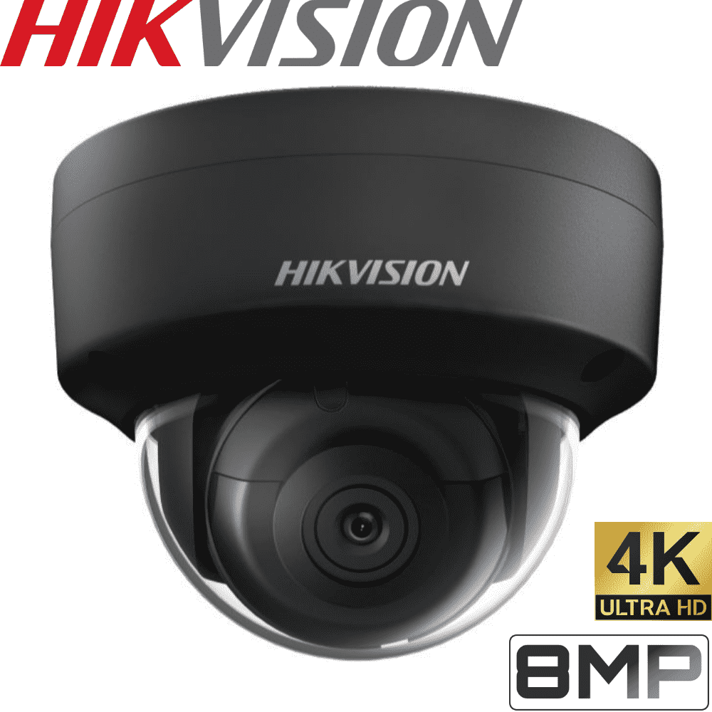 Hikvision 8 Channel Security Kit: 8MP (4K) NVR, 8 X 8MP Black Dome Cameras, 3TB HDD