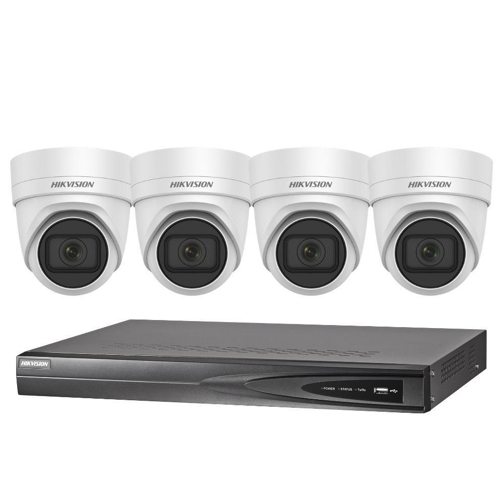 Hikvision 4 Channel Security Kit: 8MP (4K) NVR, 4 X 8MP VF Turret Cameras, 3TB HDD
