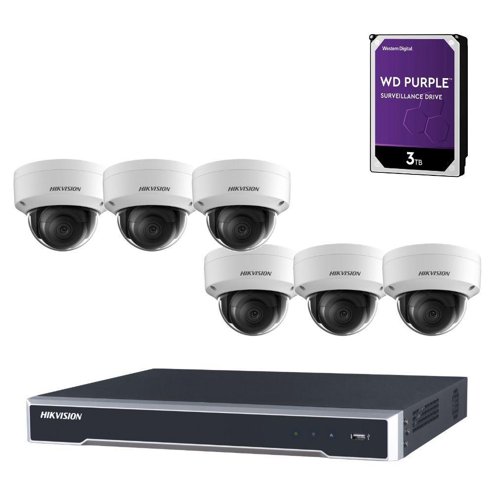 Hikvision 8 Channel Security Kit: 8MP(4K) NVR, 6 X 6MP Dome Cameras, 3TB HDD