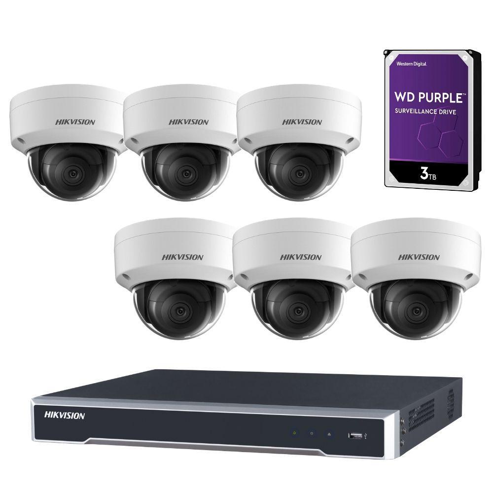 Hikvision 8 Channel Security Kit: 8MP (4K) NVR, 6 X 8MP Dome Cameras, 3TB HDD