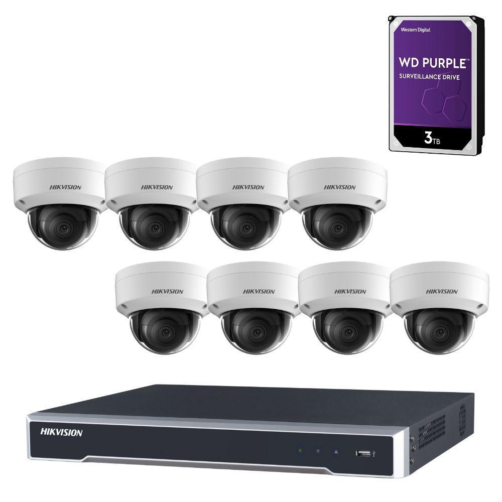 Hikvision 8 Channel Security Kit: 8MP(4K) NVR, 8 X 6MP Dome Cameras, 3TB HDD