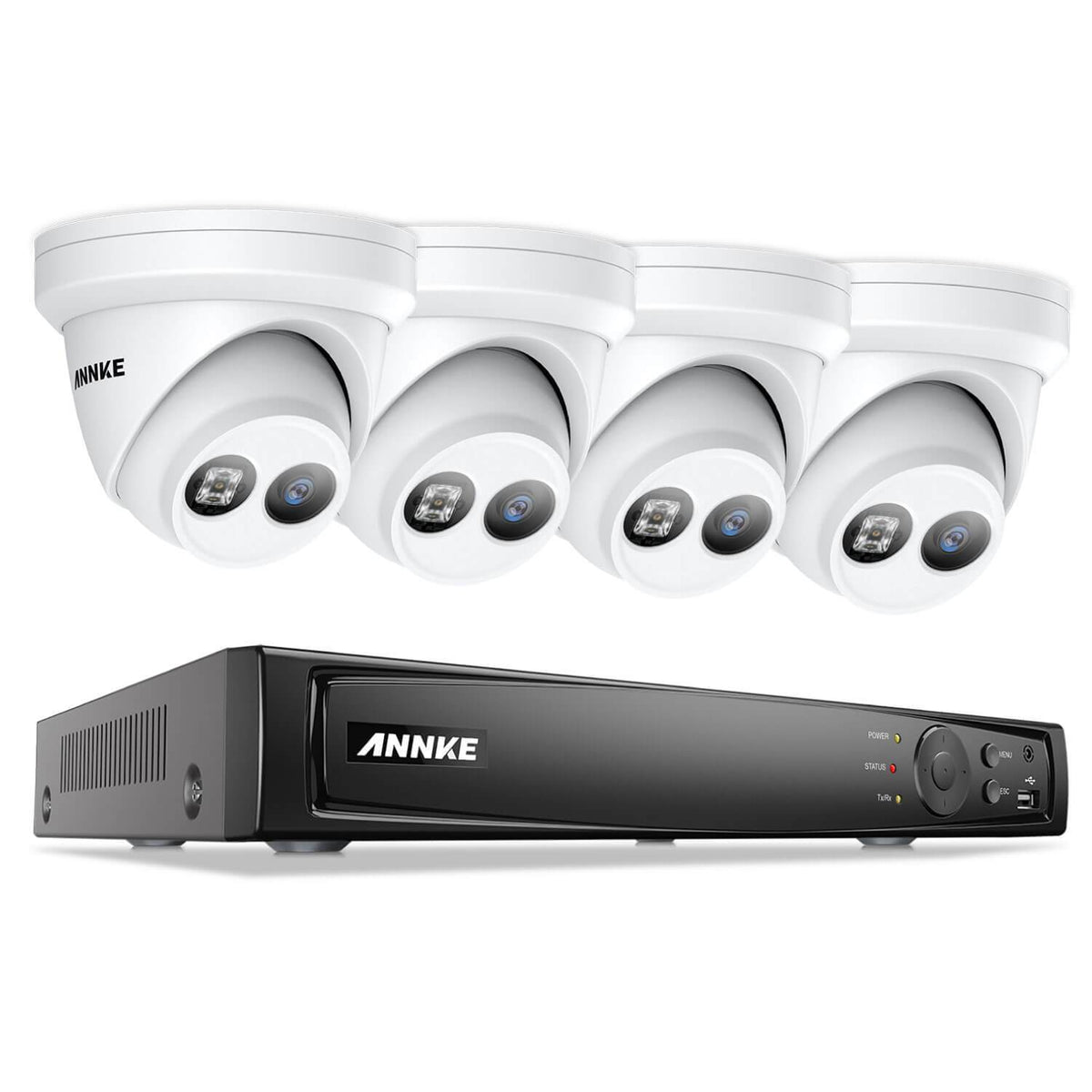 Annke 8 Channel Security Kit: 8MP NVR, 4 X 8MP(4K Ultra HD) Turret Cameras