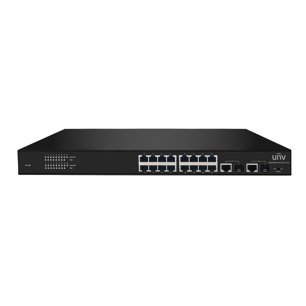 Uniview PoE Switch: 16 PoE Ports, 100Mbps