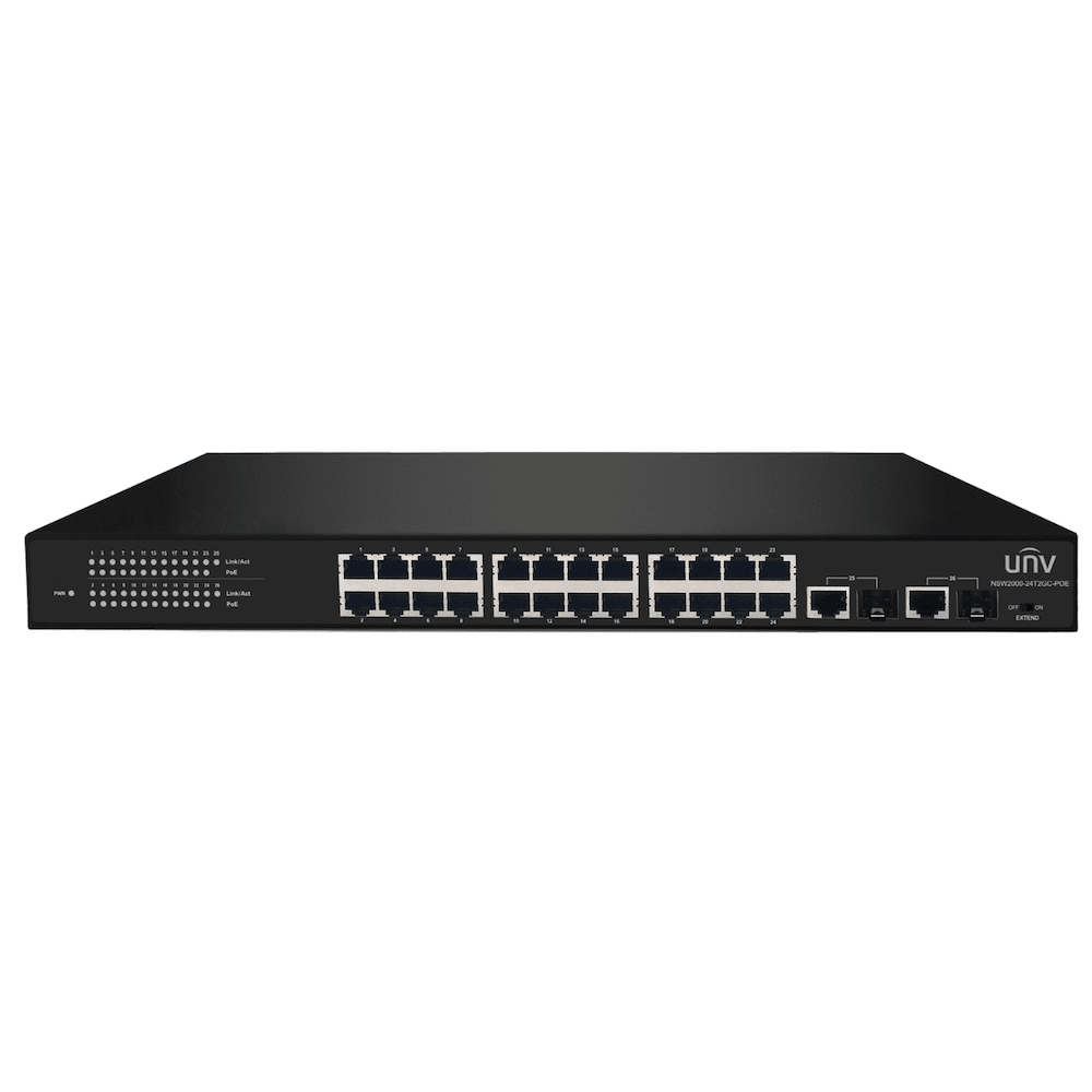 Uniview PoE Switch: 24 PoE Ports, 100Mbps