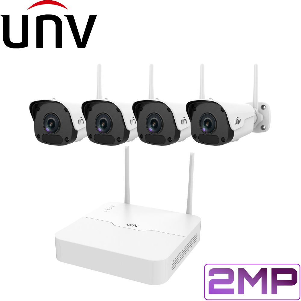 Uniview 4 Channel WiFi Security Kit: 2MP NVR, 4 x 2MP Bullet Cameras, 1TB HDD
