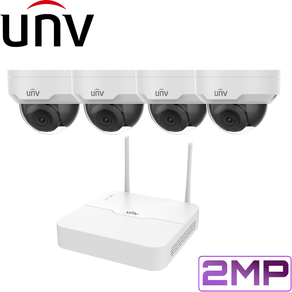 Uniview 4 Channel WiFi Security Kit: 2MP NVR, 4 x 2MP Dome Cameras, 1TB HDD