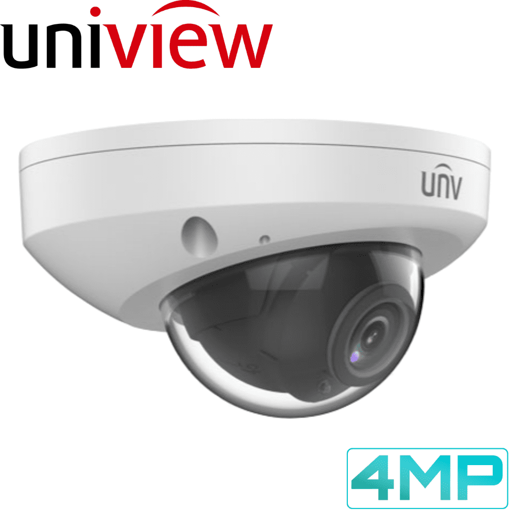 Uniview Security Camera: 4MP Mini Dome, IK10, Night Vision