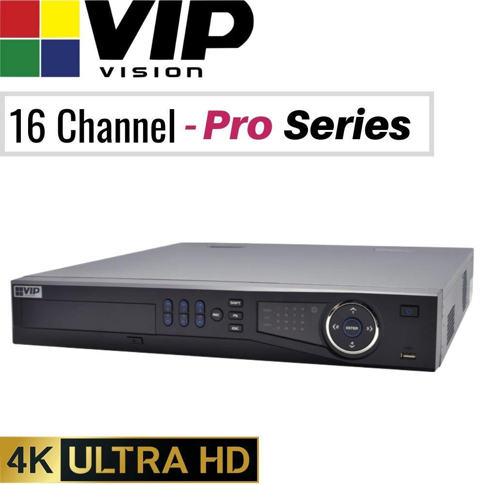 VIP Vision Pro 16 Channel Security Kit: 12MP NVR, 16 X 4MP Turret Cameras, 4TB HDD