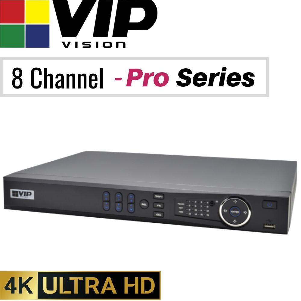 VIP Vision Pro 8 Channel Security Kit: 12MP NVR, 4 X 2MP Bullet, 4 X 2MP Turret, 2TB HDD