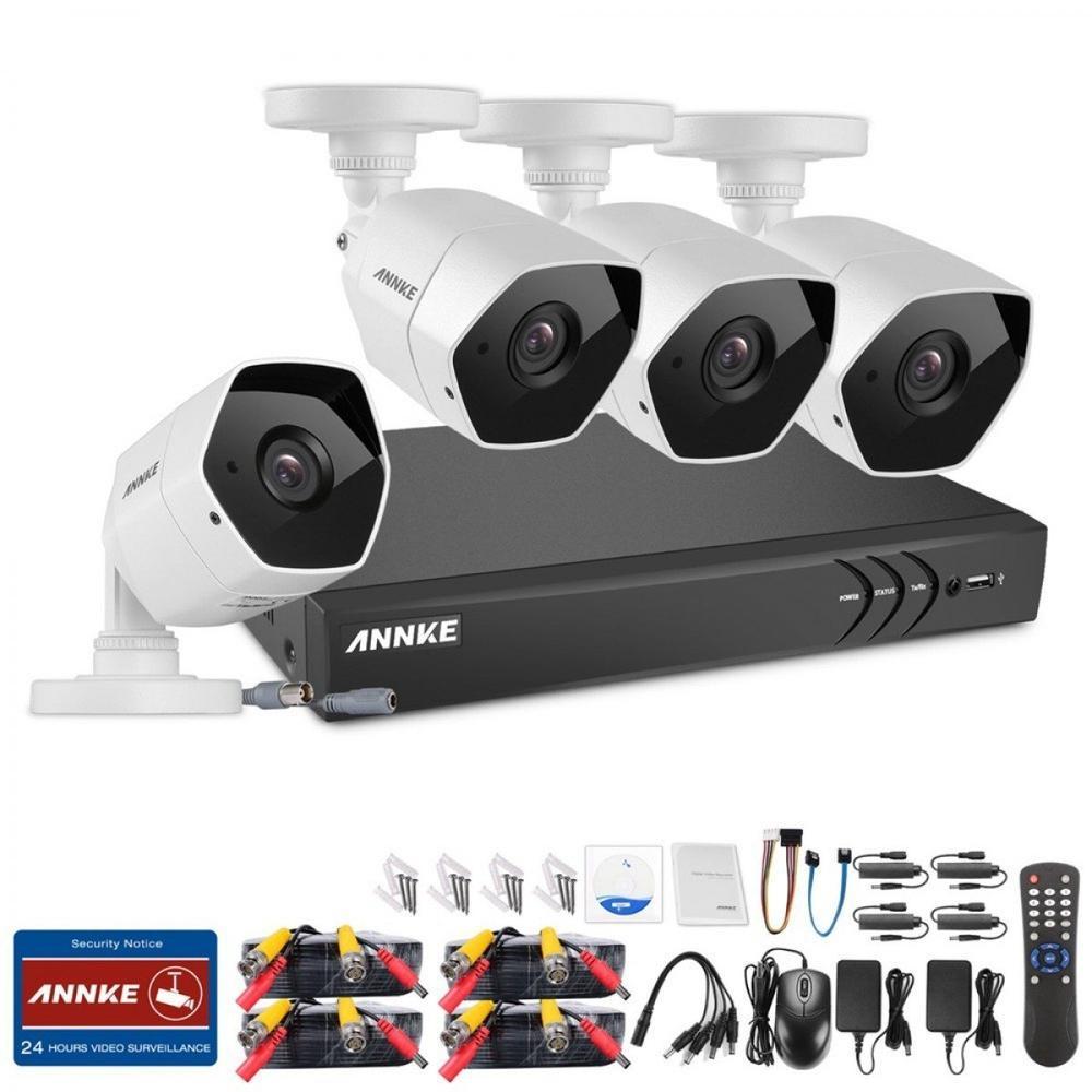 Annke 4 Channel Security System: 1080P HD 5-in-1 DVR, 4 x 3MP Bullet Cameras