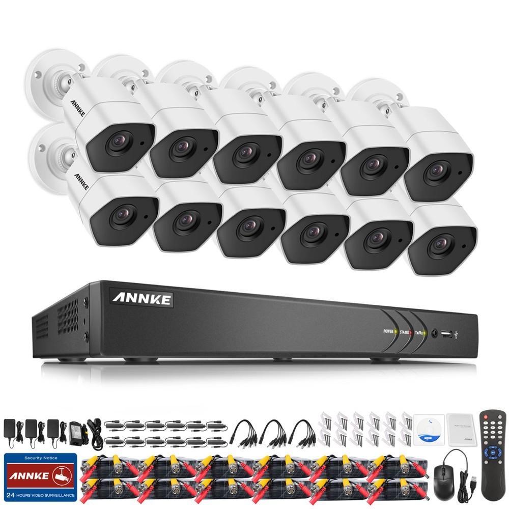 Annke 16 Channel Security System: 1080P HD 5-in-1 DVR, 12 x 3MP Bullet Cameras