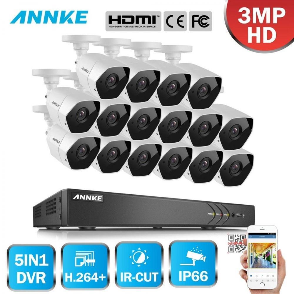 Annke 16 Channel Security System: 1080P HD 5-in-1 DVR, 16 x 3MP Bullet Cameras