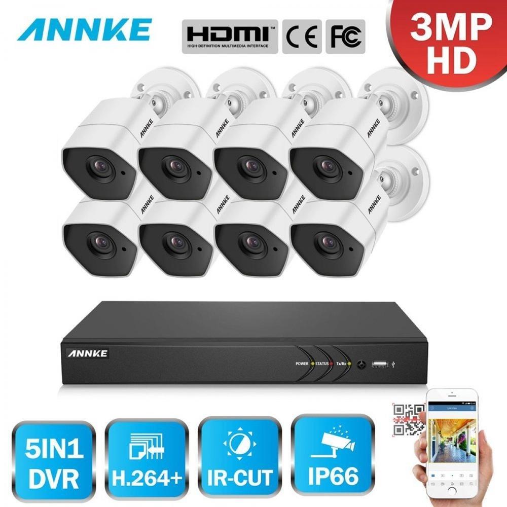 Annke 16 Channel Security System: 1080P HD 5-in-1 DVR, 8 x 3MP Bullet Cameras