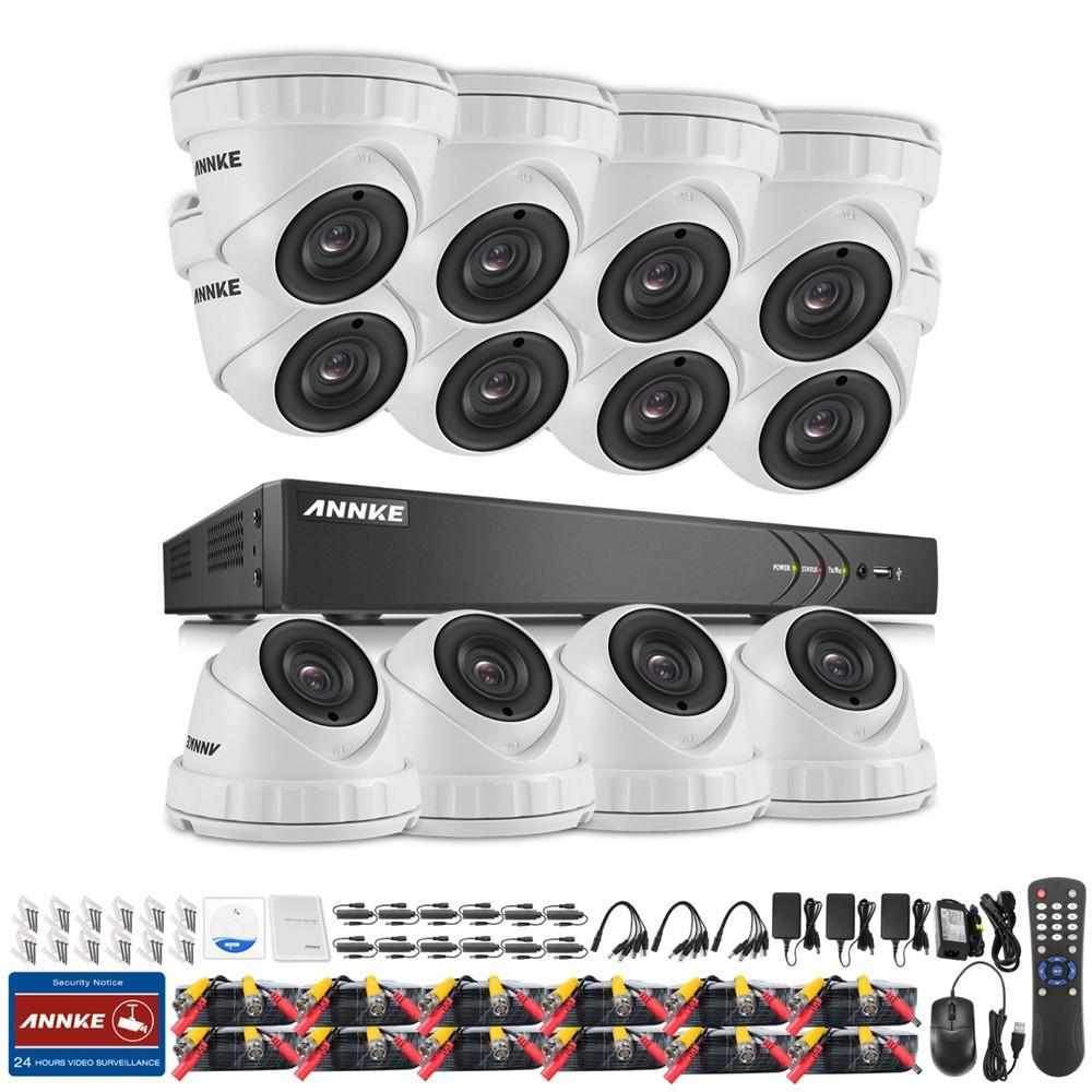 Annke 16 Channel Security System: 1080P HD 5-in-1 DVR, 12 x 3MP Dome Cameras