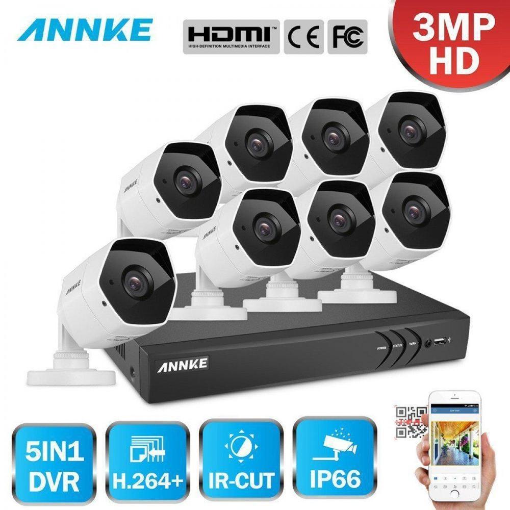 Annke 8 Channel Security System: 1080P HD 5-in-1 DVR, 8 X 3MP Bullet Cameras