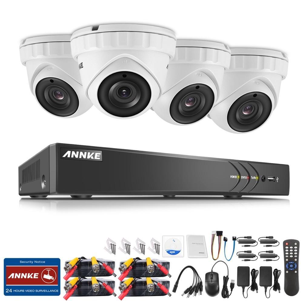Annke 8 Channel Security System: 1080P HD 5-in-1 DVR, 4 x 3MP Dome Cameras