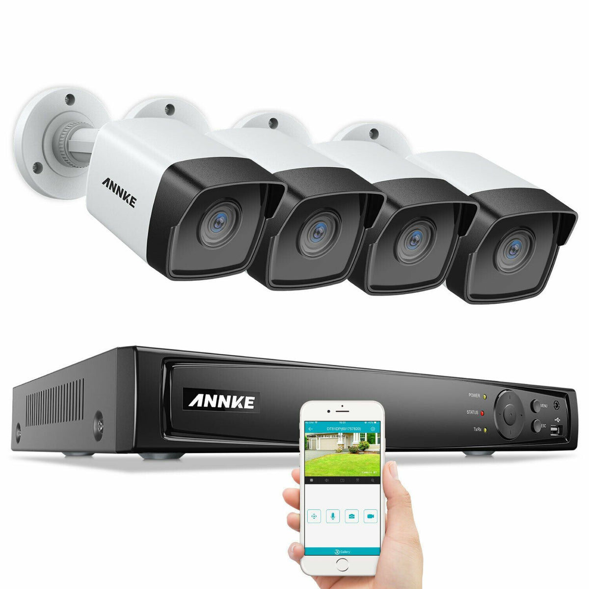 Annke 8 Channel Security Kit: 8MP(4K Ultra HD) NVR, 4 X 5MP Bullet Cameras
