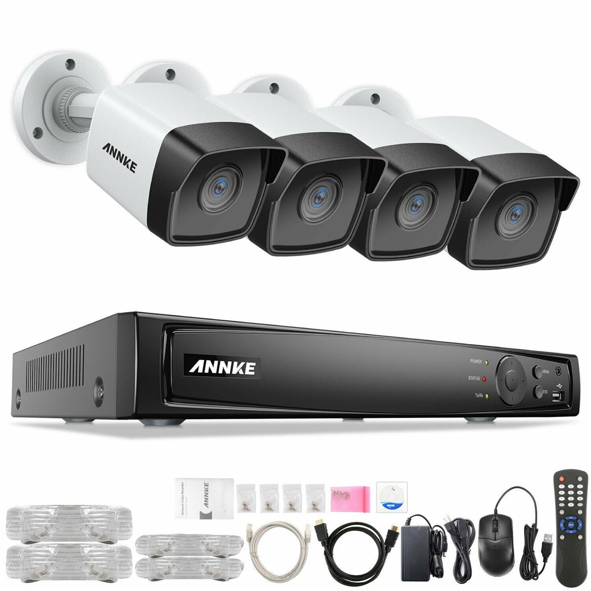 Annke 8 Channel Security Kit: 8MP(4K Ultra HD) NVR, 4 X 5MP Bullet Cameras