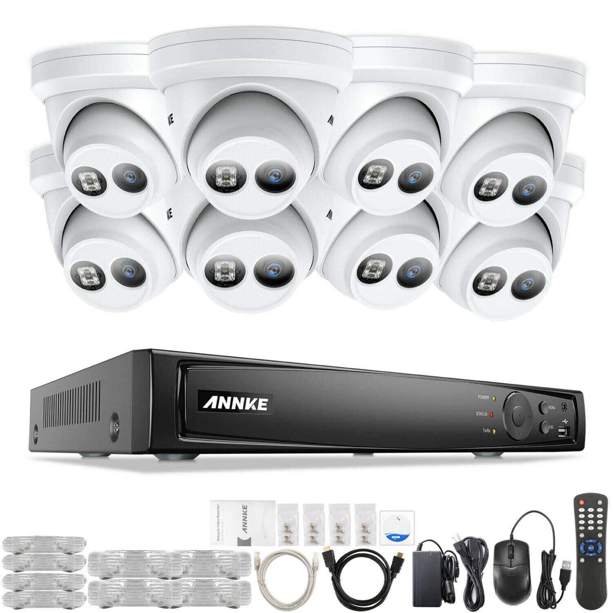 Annke 8 Channel Security Kit: 8MP NVR, 8 X 8MP(4K Ultra HD) Turret Cameras