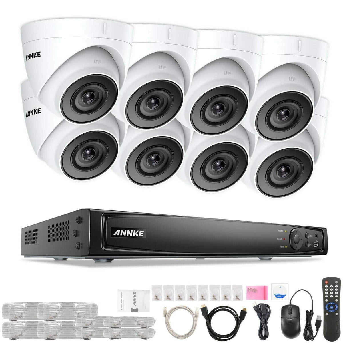 Annke 8 Channel Security Kit: 8MP(4K Ultra HD) NVR, 8 X 5MP Turret Cameras