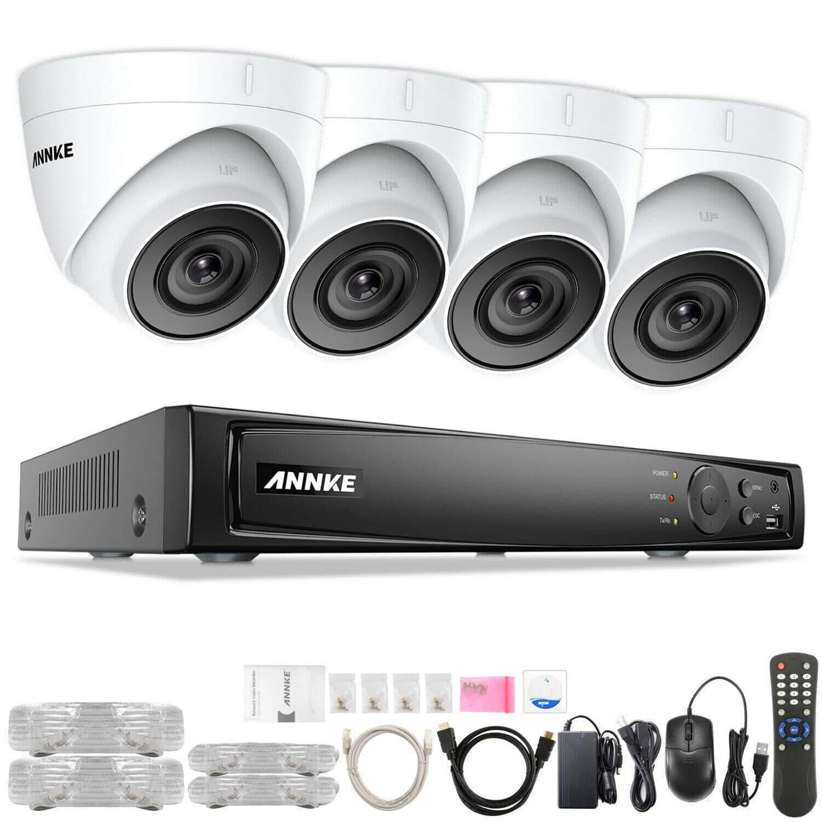 Annke 8 Channel Security Kit: 8MP(4K Ultra HD) NVR, 4 X 5MP Turret Cameras