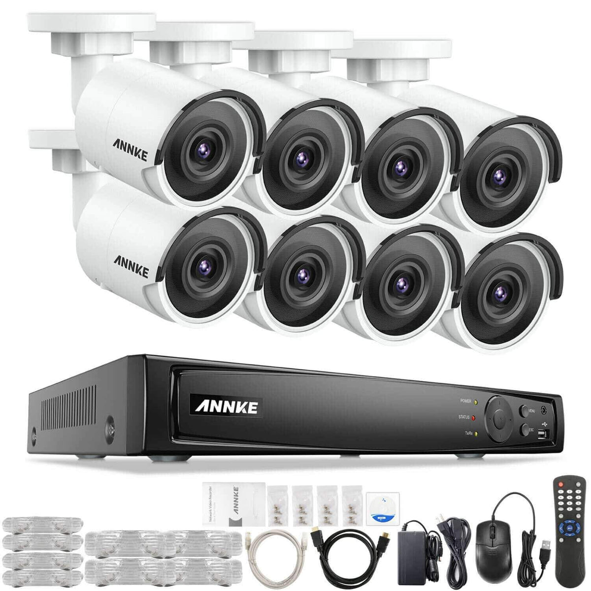 Annke 8 Channel Security Kit: 8MP NVR, 8 X 8MP(4K Ultra HD) Bullet Cameras
